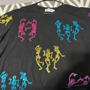 Tres Jolie Accessories Black Tee with Colorful Logo